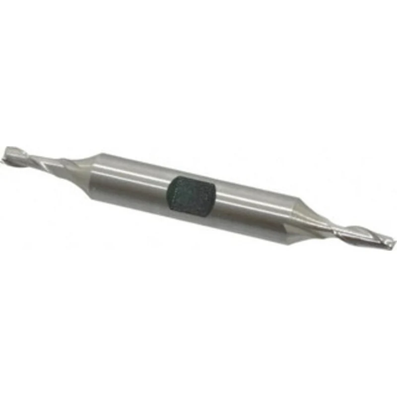 Hertel 5/32, 7/16 LOC, 3/8 Shank Diam, 3-1/8 OAL, 2 Flute, High Speed Steel Square End Mill Double End, Uncoated, Spi...